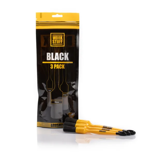 Work Stuff Detailing Brush Black 3 pack - zestaw pędzelków detailingowych