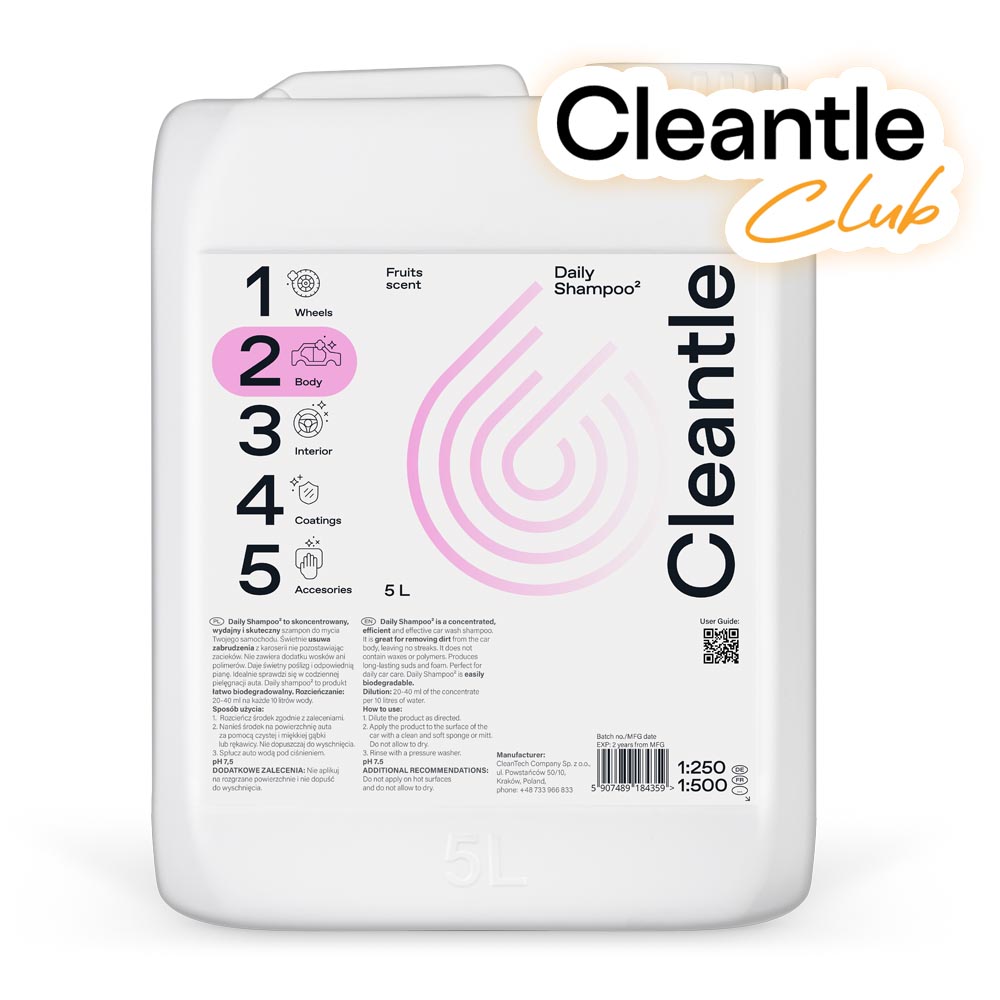 cleantle-daily-shampoo-5l-club_big Cleantle Daily Shampoo Fruit Scent 5L - neutralny szampon samochodowy