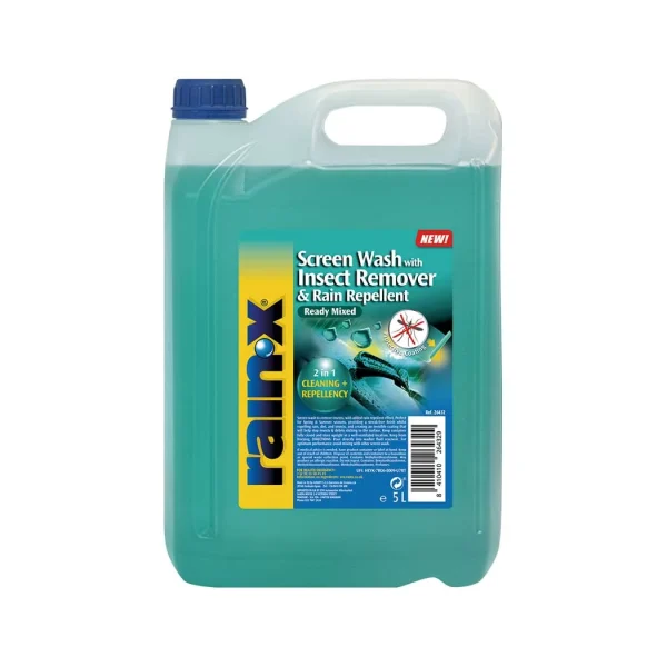 Rain-X Screen Wash with Insect Remover & Rain 5L - płyn do spryskiwaczy usuwający owady z efektem niewidzialnej wycieraczki