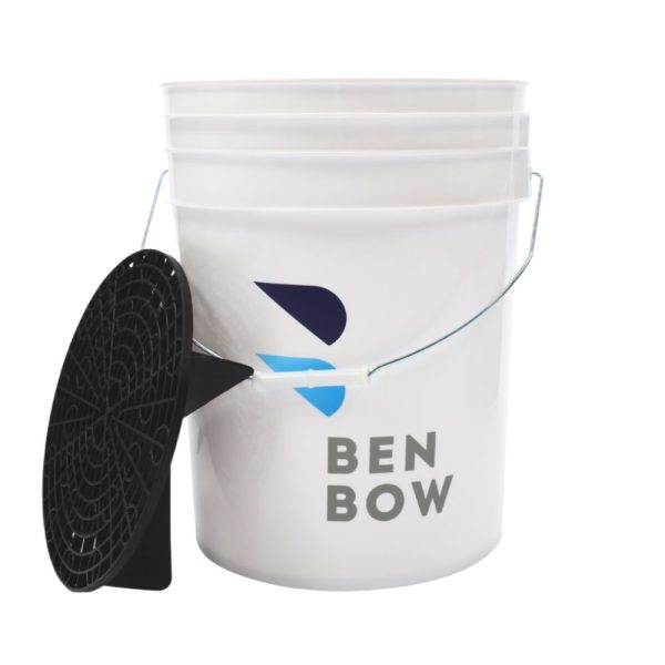Benbow 000782 - białe wiadro detailingowe 20L z czarnym separatorem