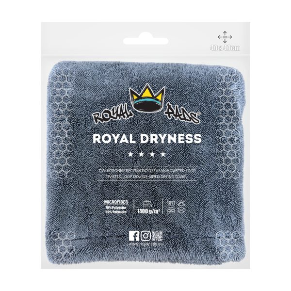 Royal Dryness 1400GSM 40x40CM Szary - ręcznik do osuszania auta