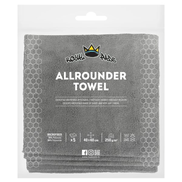 Royal Pads Allrounder Towel 40x40cm 5szt - zestaw bezszwowych mikrofibr  250gsm