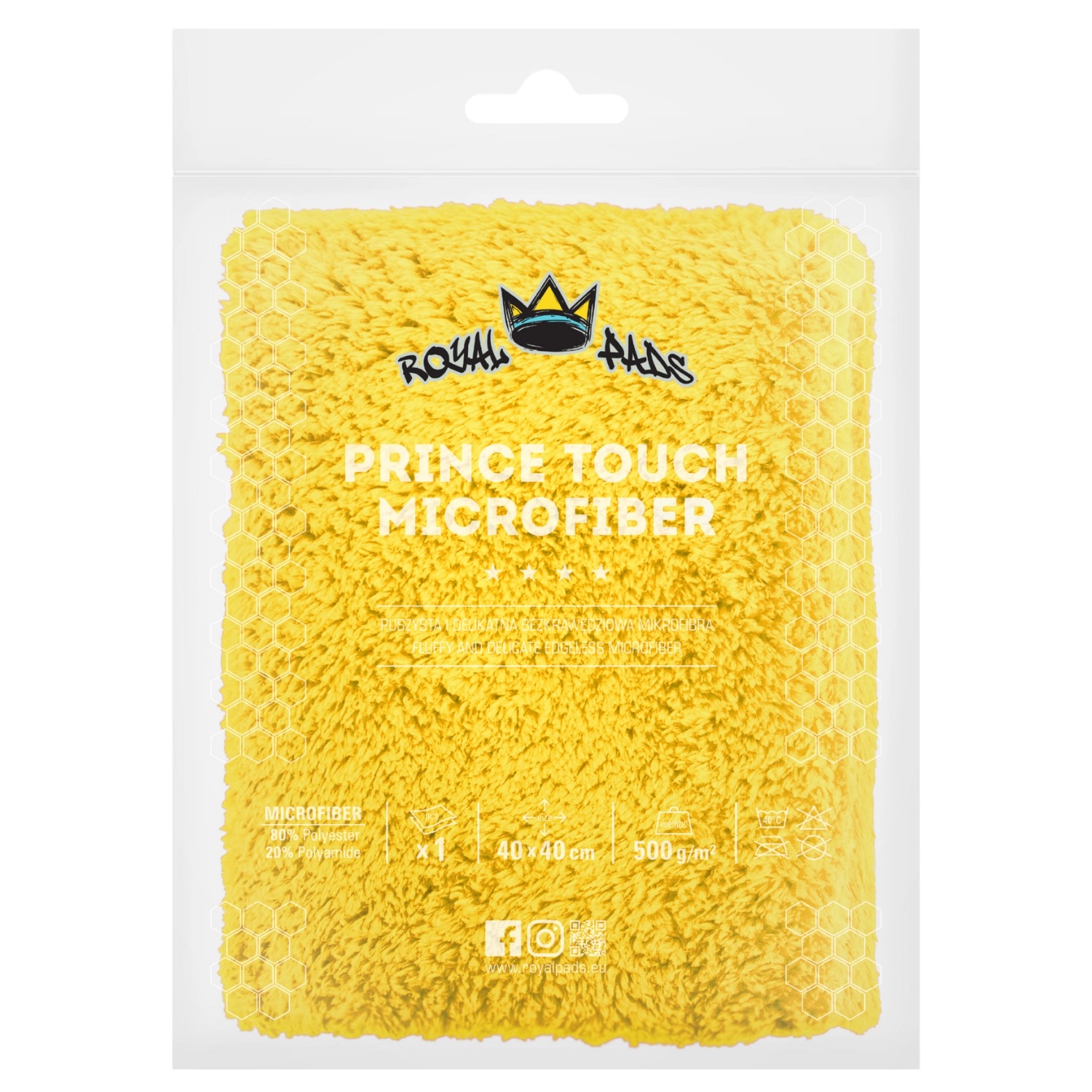 1500x1500-product-media-46001-47000-princeyellow_big Royal Pads Prince Touch Microfiber 40x40cm Yellow - puszysta bezkrawędziowa żółta mikrofibra