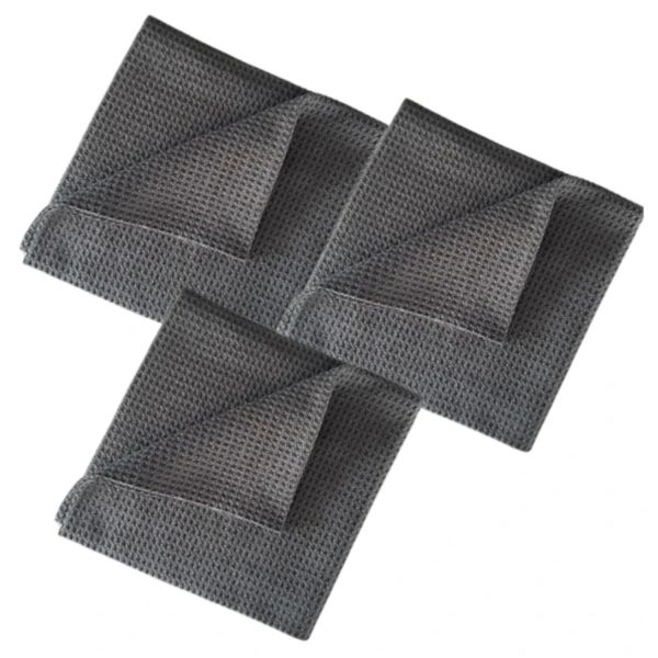 Royal Pads Glassfiber 40x40cm Szary 3szt - zestaw bezkrawędziowych mikrofibr waflowych do szyb