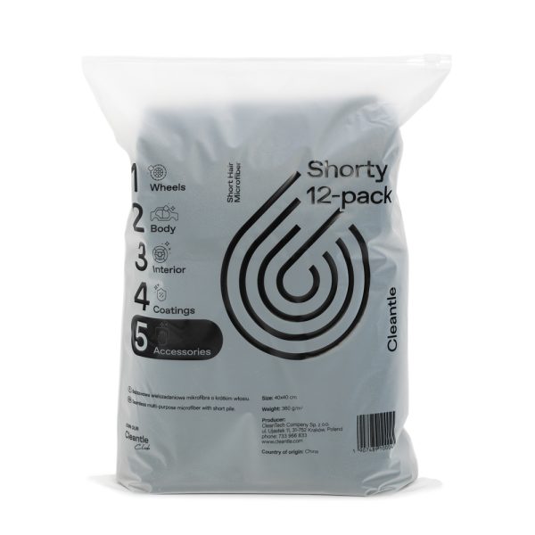 Cleantle Mikrofibra Shorty 12-pack 350gsm 40x40cm - zestaw mikrofibr z krótkim włosiem