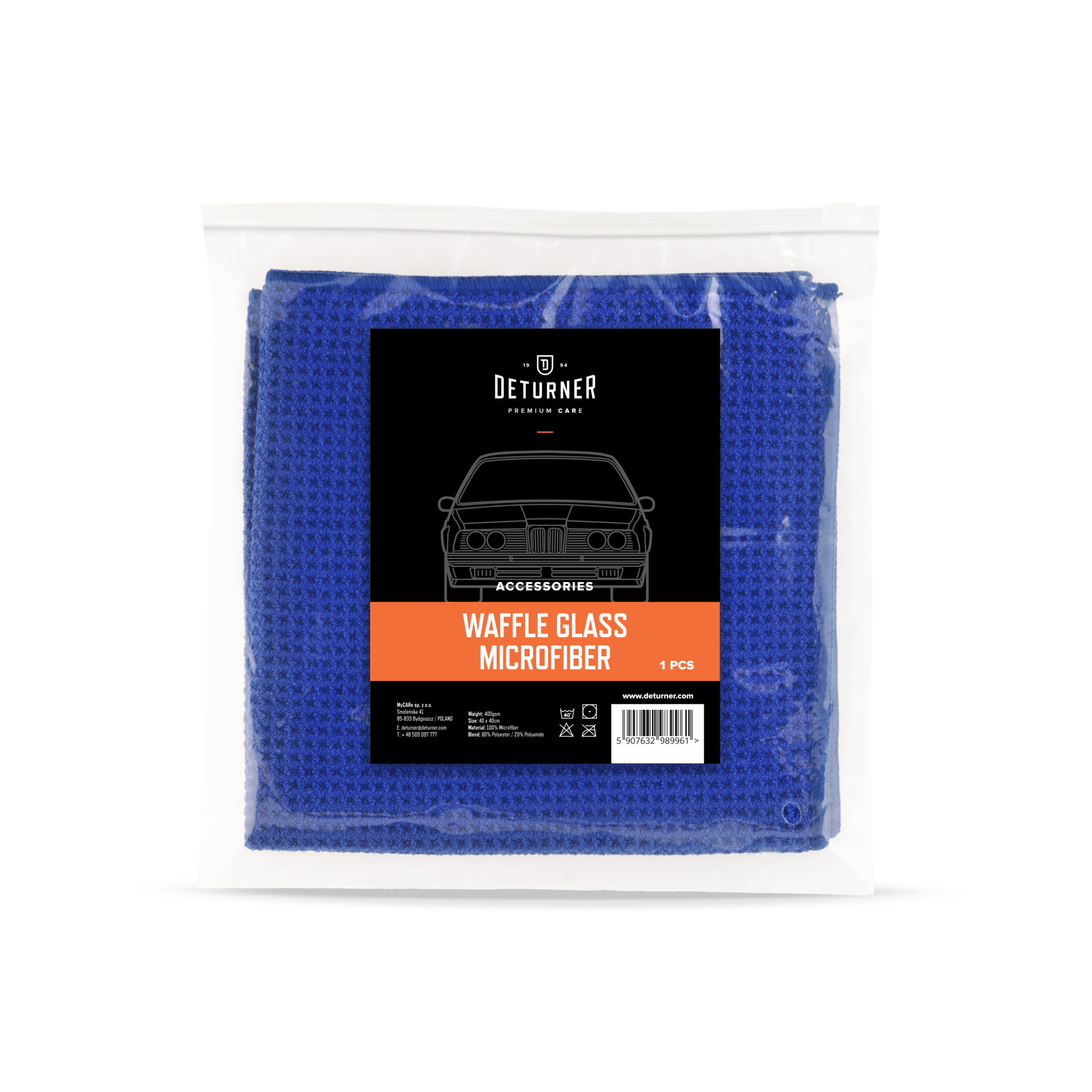 waaafle_big Deturner Waffle Glass Microfiber - mikrofibra waflowa do szyb 40x40cm 400gsm