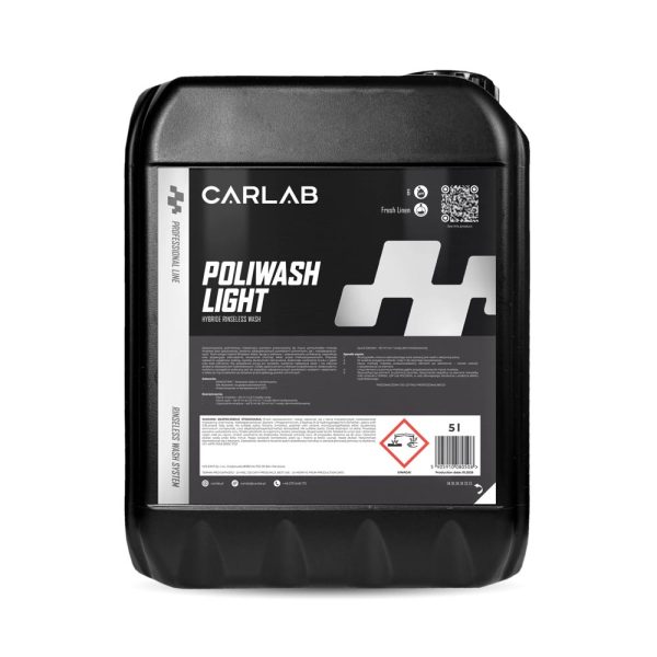 Carlab Pro Poliwash Light 5L -  szampon rinseless do mycia samochodu bez spłukiwania