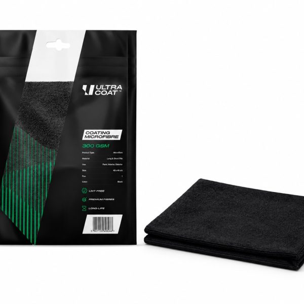 Ultracoat Coating Microfibre Black - Dwustronna mikrofibra do zbierania nadmiaru powłoki i końcowego polerowania.
